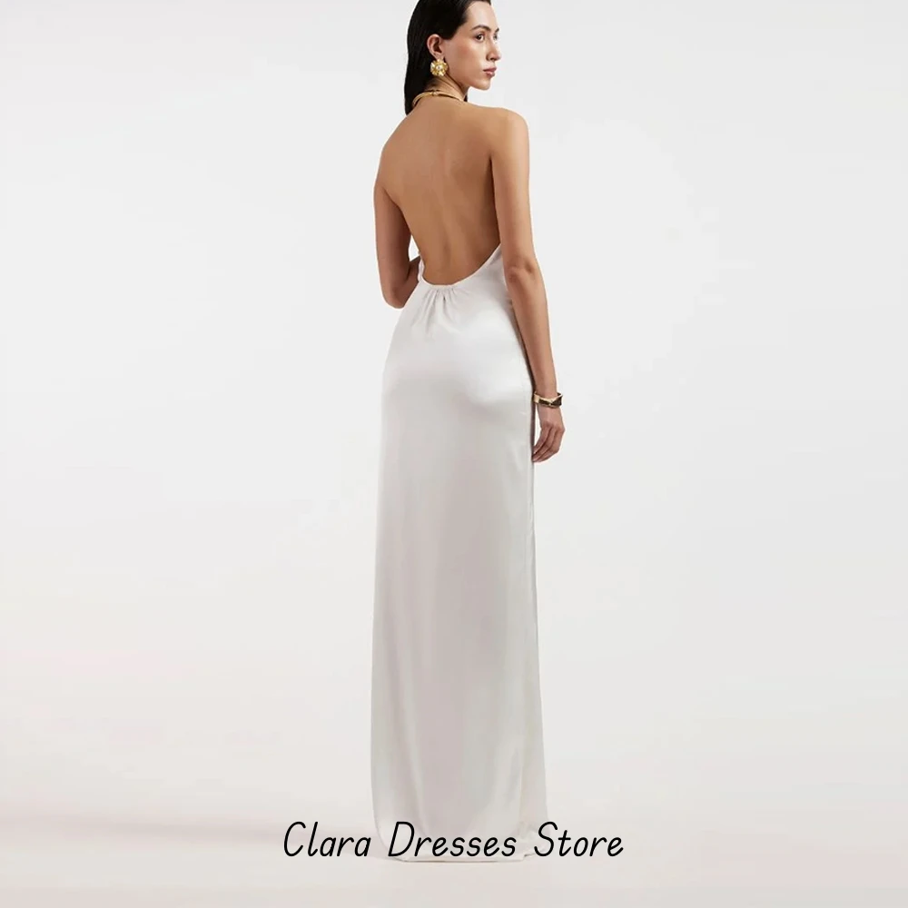 Customized Halter Sleeveless Evening Dress High Quality Ruched Mermaid Celebrity Gowns Elegant Backless Homecoming Dress