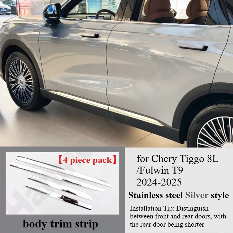 for Chery Tiggo 8L/Fulwin T9 2024-2025 Body Door Anti-Collision and Anti-Scratch Decorative Strip Tailgate Decorative Strip