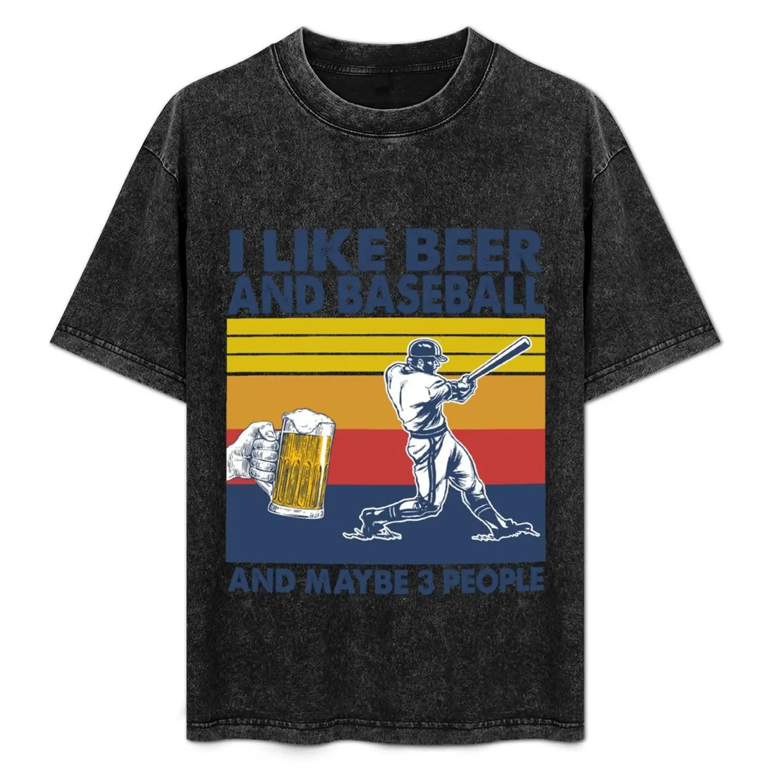 

i like beer and baseball and maybe 3 people T-Shirt Athletic Fit Sports Short Sleeve Top