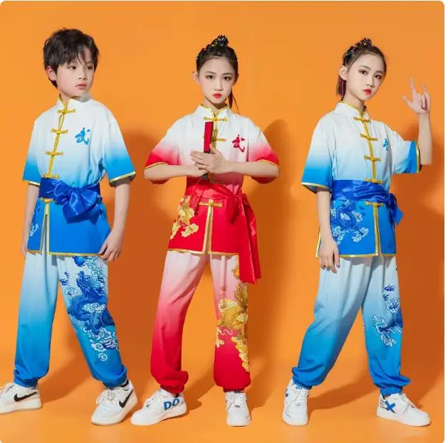 

two-piece children martial arts clothing training uniform chinese-style performance clothing boys and girls performance clothing