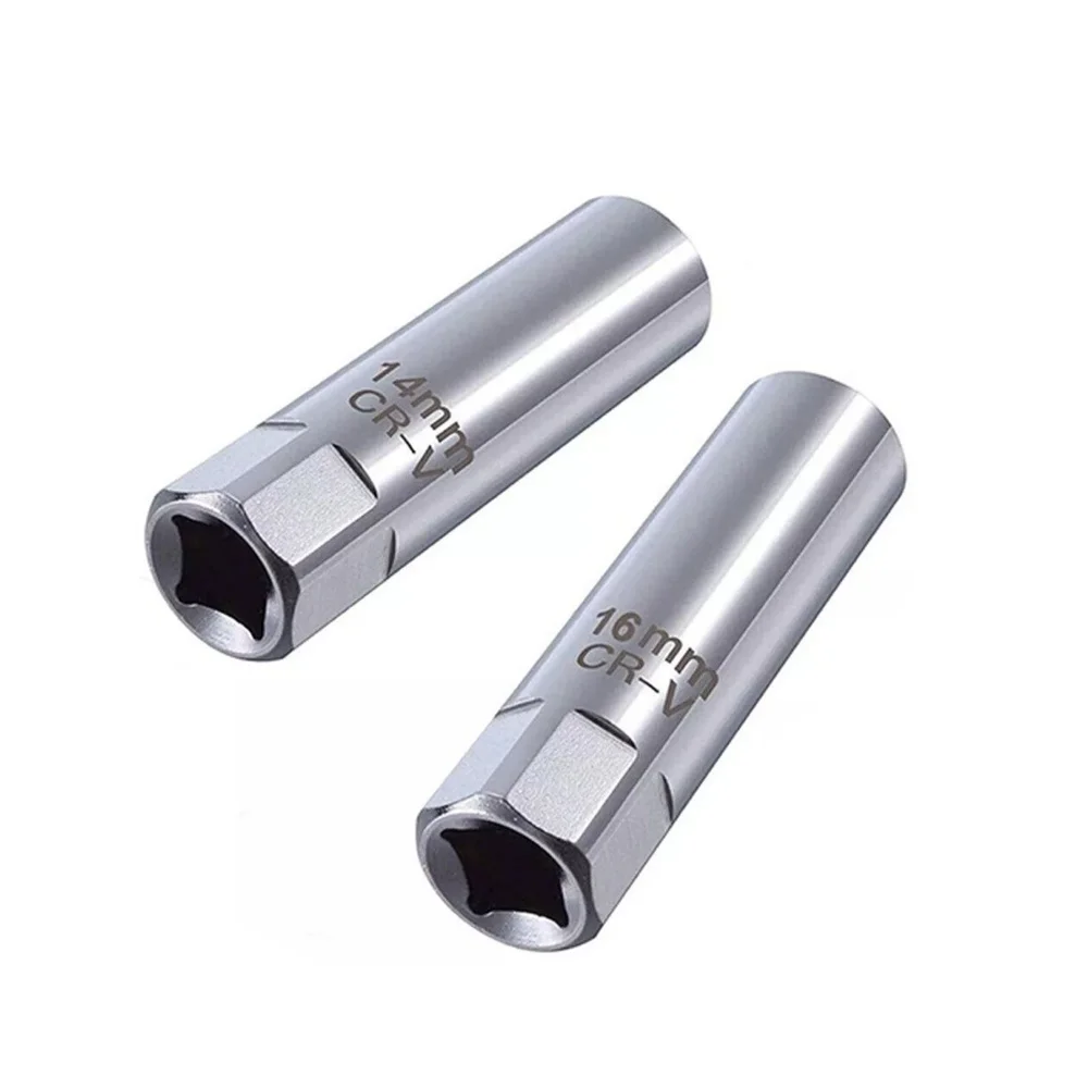 2PCS Car Spark Plug Socket Wrench 12-Point 14/16mm  Socket Magnetic Angle Tools Plug Spark Thin Car Removal Repair Equippments