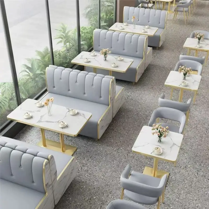 

Marble Pattern Restaurant Furniture Set Dinning Room Restaurant,table Chair Booth for Restaurant , Coffee Shop Furniture