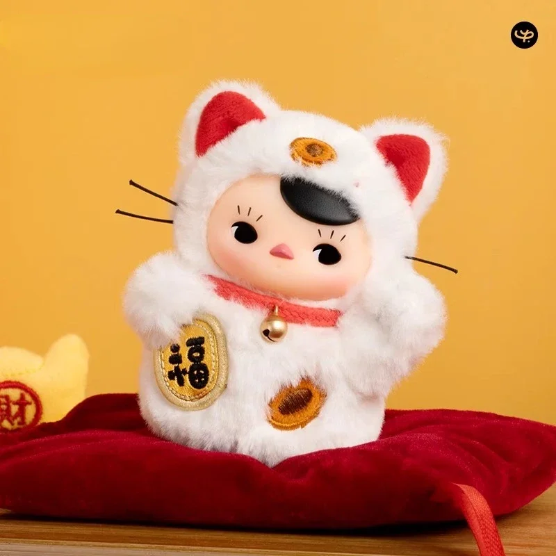 PUCKY Roly Poly Kitty Series Vinyl Plush Doll Blind Box Toys Kawaii Action Figure Desktop Ornaments Mystery Gifts Collection