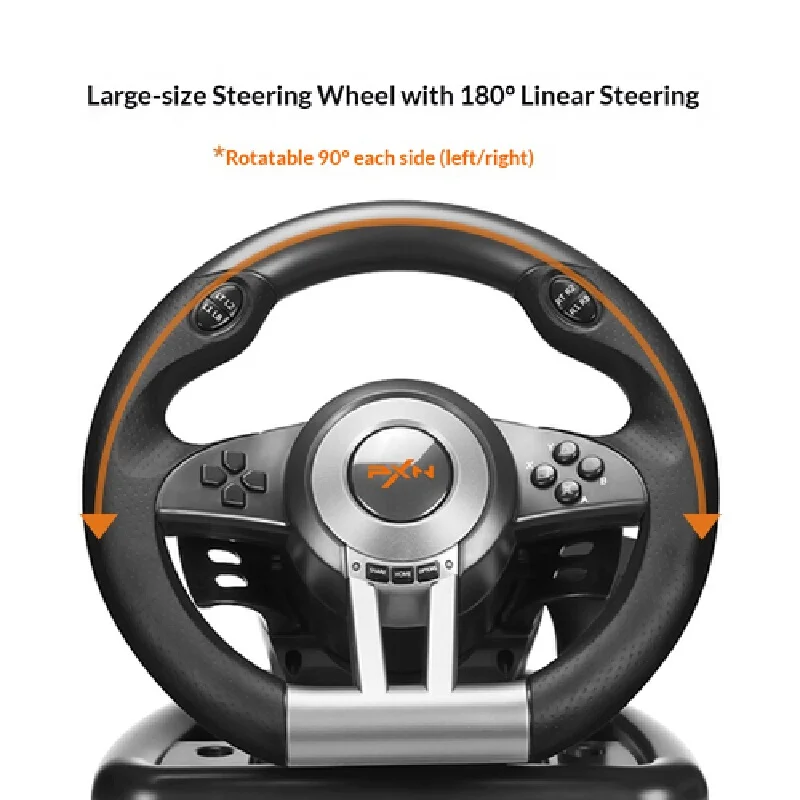 Racing Game Steering Wheel Pxn V3pro Dual Vibration Gaming Controller Compatible For Pc Ps4 Ps3 Switchxbox Racing Game Accessory view 4