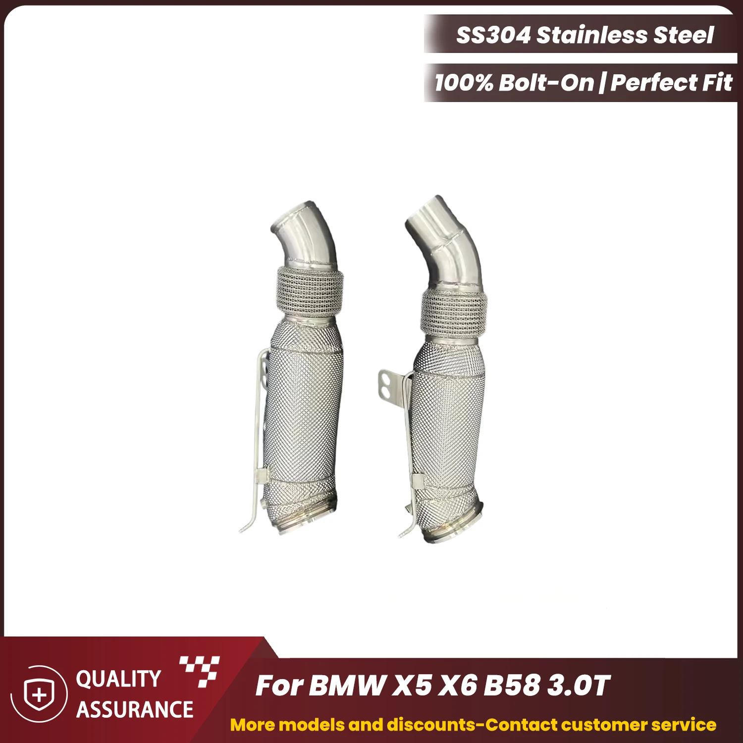 

ECCF Sports Downpipe With Heat Shield For BMW X5 X6 B58 3.0T Aggressive Exhaust Sound High Flow Performance Upgrade
