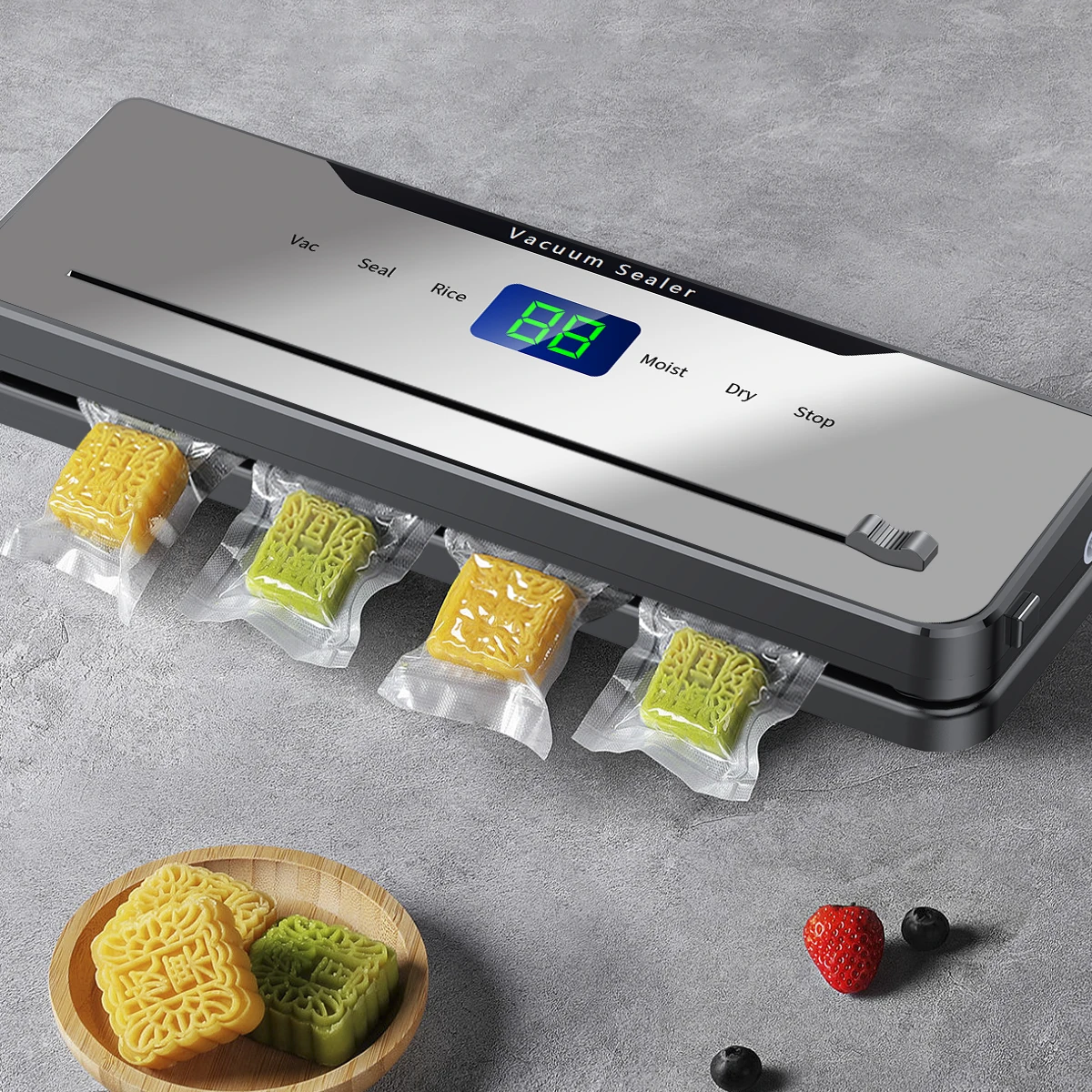 Electric Vacuum Sealer Dry/Wet Food Sealed Packaging Built-in Cutter Packaging Machine Kitchen Home Smart Food Bag Seal Machine