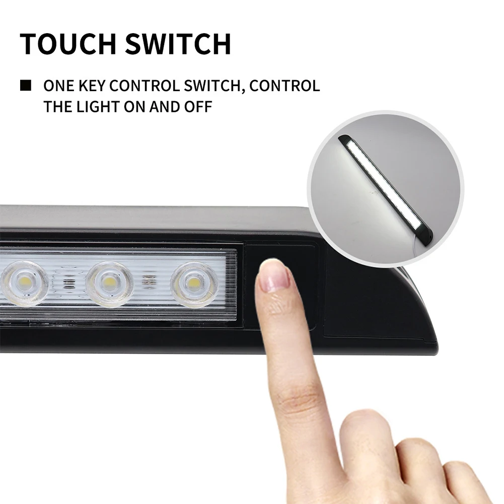 LED Awning Light 12V-28V Waterproof Cool White 6000k Exterior Caravan Motorhome Strip Lamp Indoor Ceiling Light W/ Touch Switch