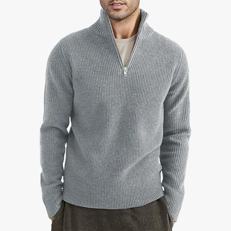 Autumn Winter New Arrival Turtleneck Knit Sweater Solid Color Casual Thickened Warm Soft Daily Outerwear For Men