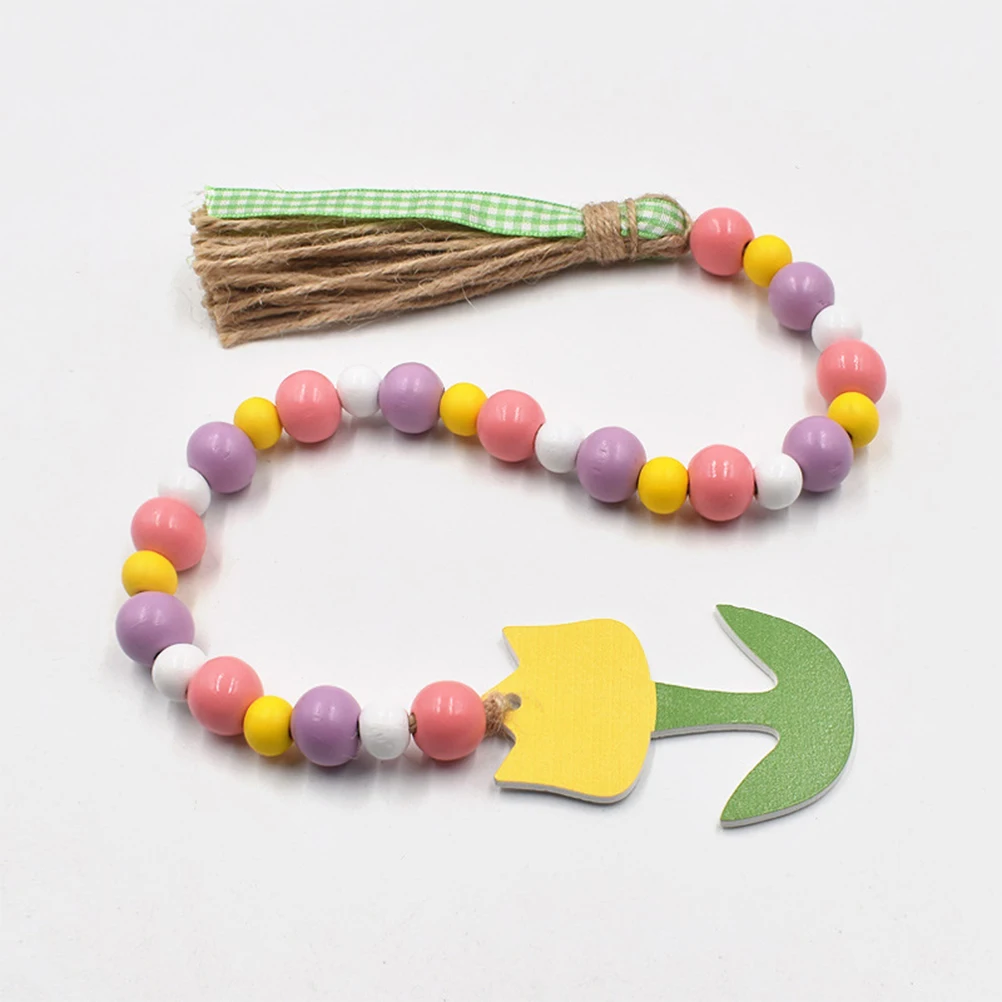 

2pcs Wooden Beads Hanging Tassel Pendant Home Decor Summer Farmhouse Rustic Wall Decor Beaded String Housewarming