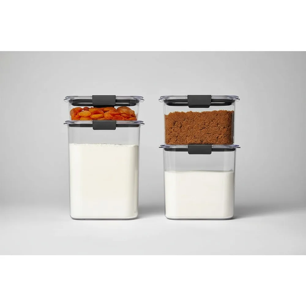 

4-Piece Airtight Food Storage Containers Set, BPA-Free Clear Kitchen Pantry Organization for Home Cooks