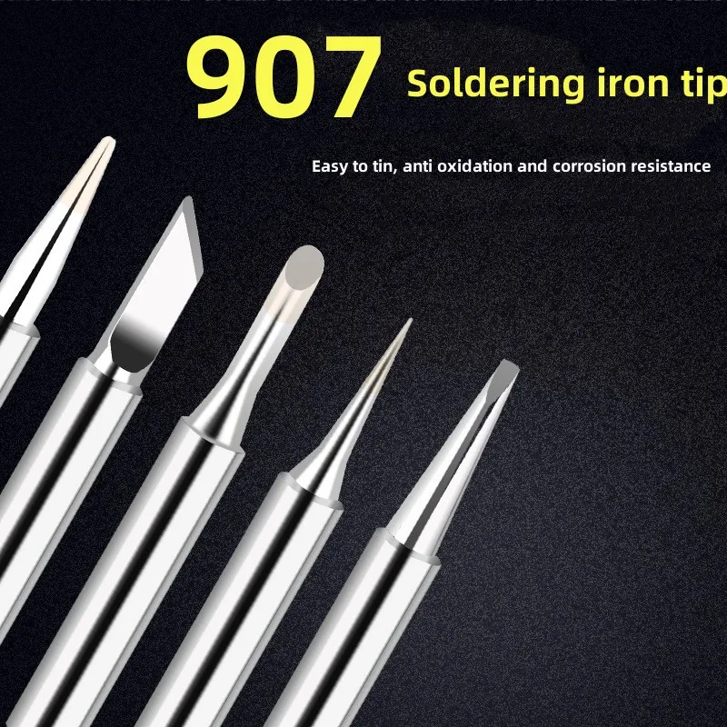 5-Pack Lead-Free 907 Soldering Iron Tip Welding Head 60w Soldering Iron Tip Cover Suitable For NO.907T 905E MT-3927 Accessories