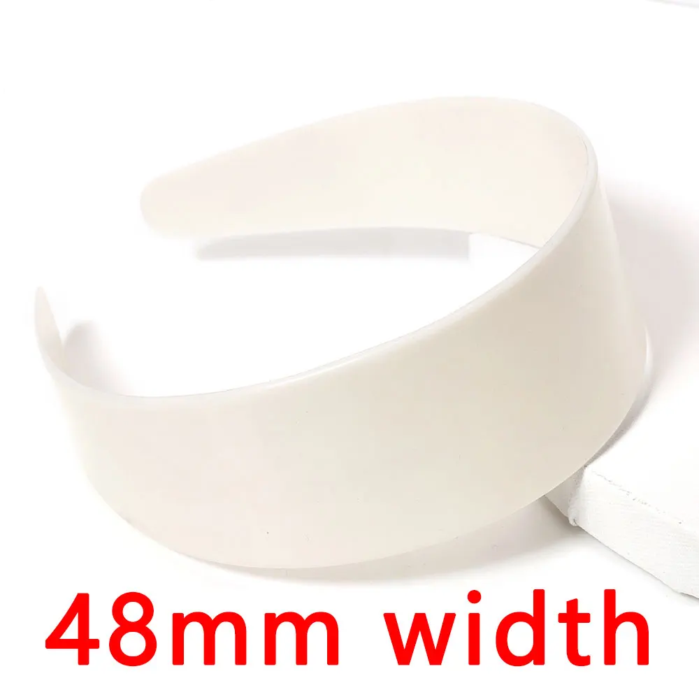 5PCS/Lot White Headbands 48mm Plastic No Teeth Head Hoop Band Base