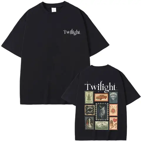 T-shirt surdimensionné à col rond pour hommes et femmes, avec motif de film Twilight Book Lover Vampire Robert Pattinson, Edward Cullen