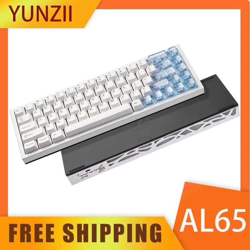 YUNZII AL65 Gaming Keyboard Aluminum Alloy CNC RGB Hot-Swap Tri-Mode Wireless 8000mah Mechanical Keyboard VIA/QMK Customized