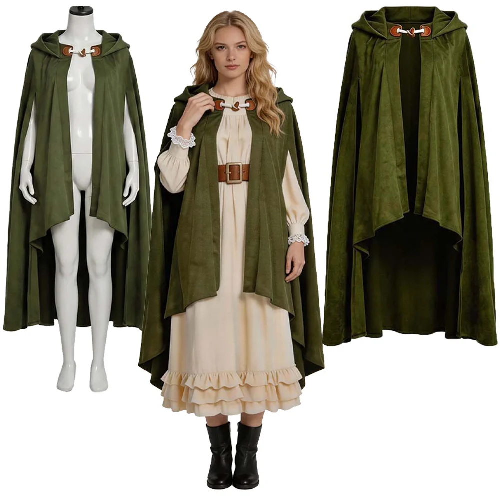 

The Lord Cosplay The Ring Costume Hooded Cloak Vintage Cape Robe Buckle Adult Halloween Carnival Dress Up Fancy Disguise Outfit
