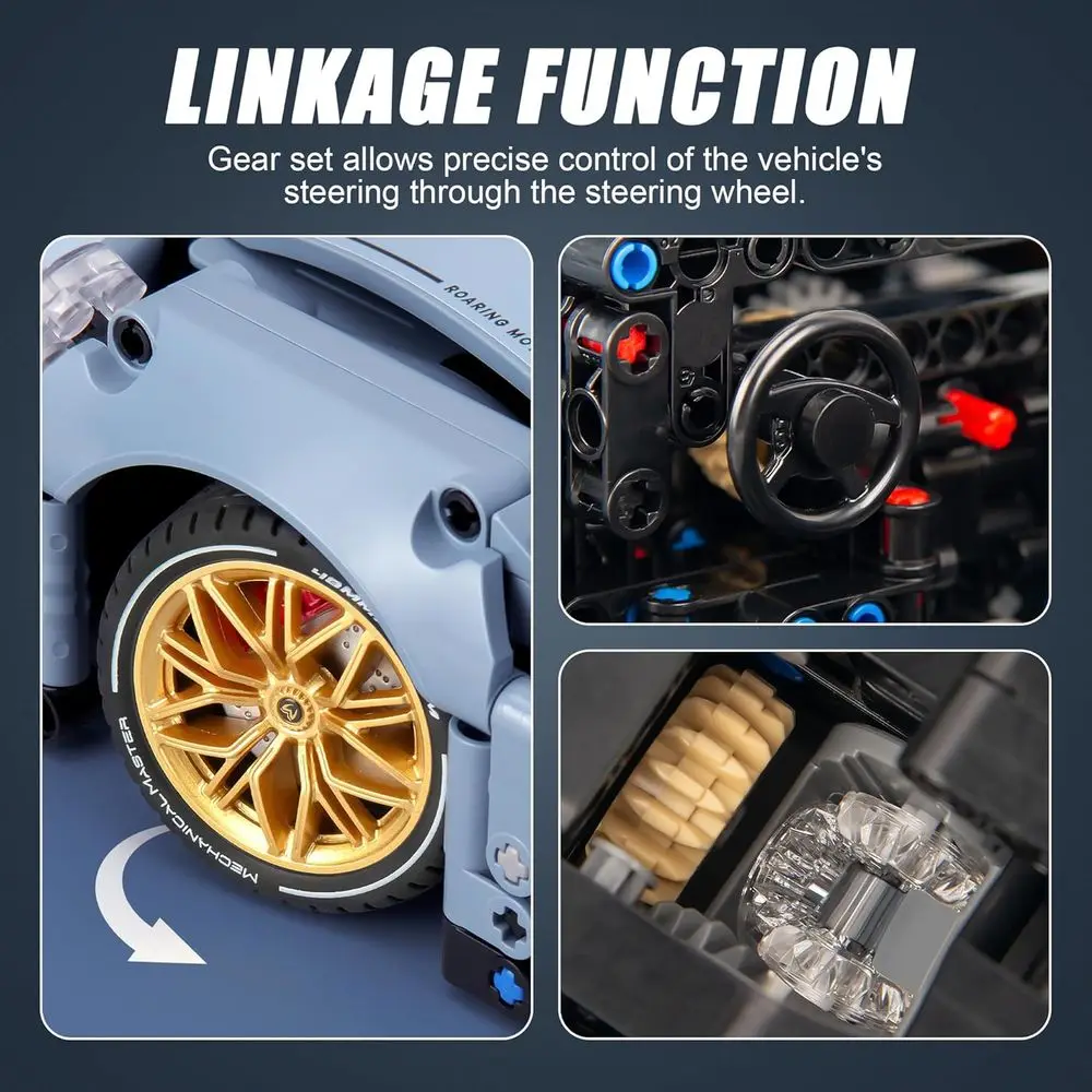Kit de voiture technique échelle 1:14 1465 pièces pour adultes et adolescents, modèle de véhicule de super sport, cadeau de voiture de course pour les 12 ans et plus