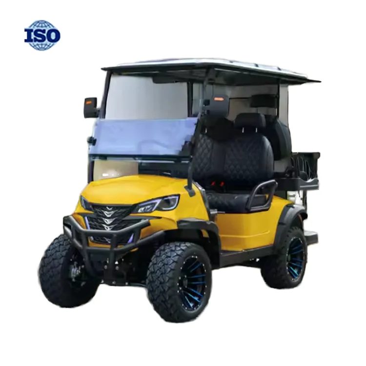TongCai Hot Sale Yellow Golf Cart 48V Comfortable 4 Seat Electric Golf Cart