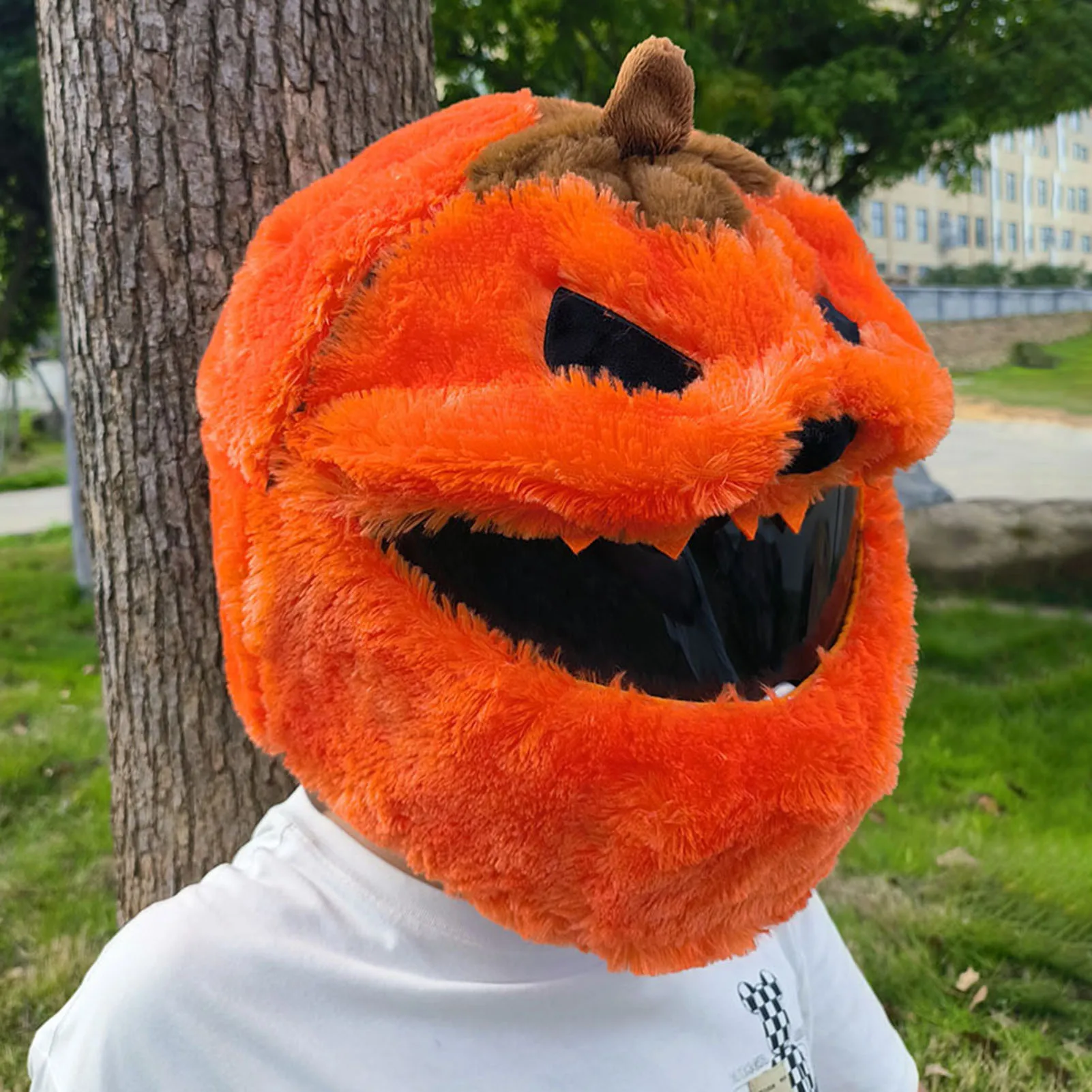 Halloween Helmet Cover for Motorcycle Pumpkin Helmet Cover Halloween Hat Decoration for Fun Rides and Gifts