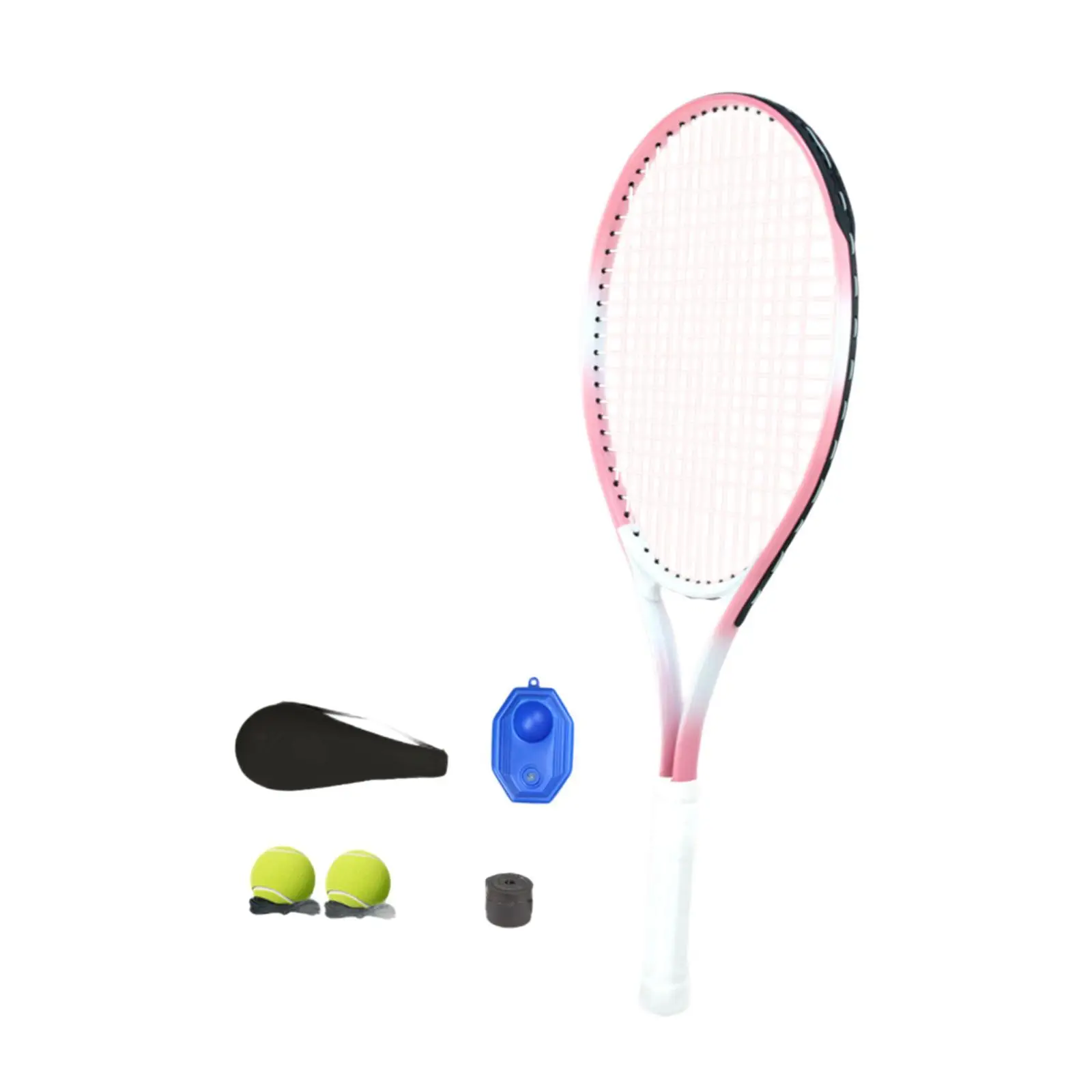 

Tennis Racket Set with Rebound Balls Gift with Carrying Bag Portable Practice Kit Tennis Training Equipment for Park Backyard
