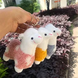 12cm Sheep Alpaca Plush Toy Animal Stuffed Toys Key Chain Dolls Car Keychain Bag Pendant Gift For Women
