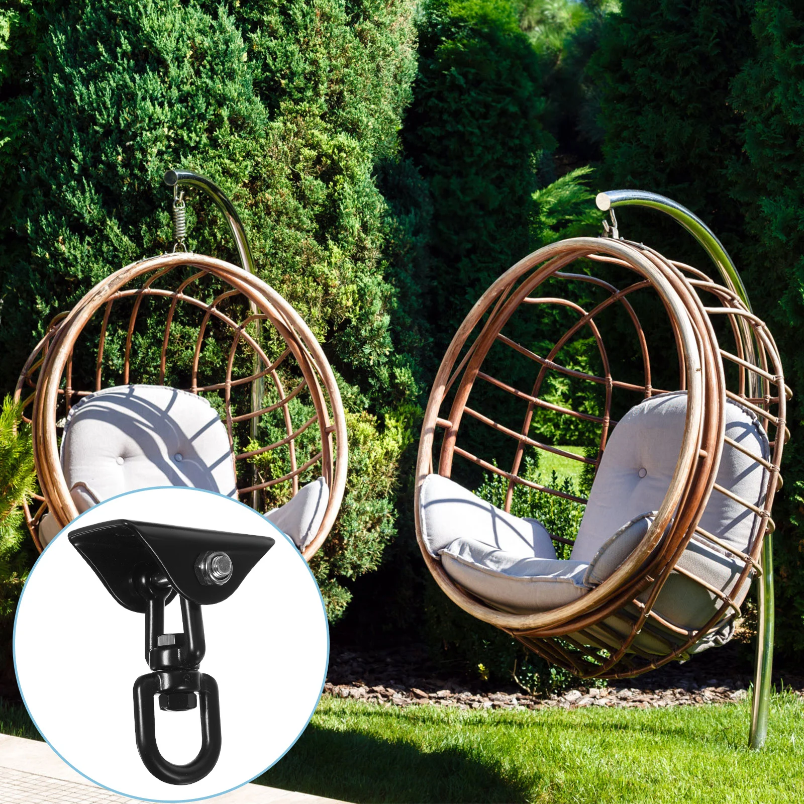 

1Set Hammock Fixings Hanging Kit Stainless Steel Heavy Duty Snap Hook Carabiner Pad Eyes Plate Ceiling Hanger Replacement Parts