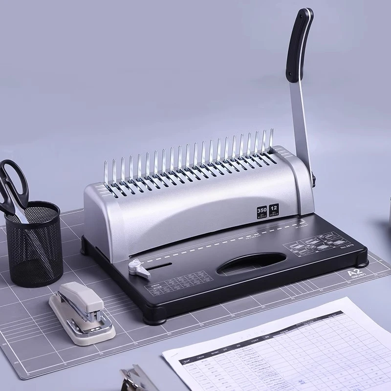 Comb binding machine 21-hole rubber ring clip punching A3A4 paper document certificate bid punching machine
