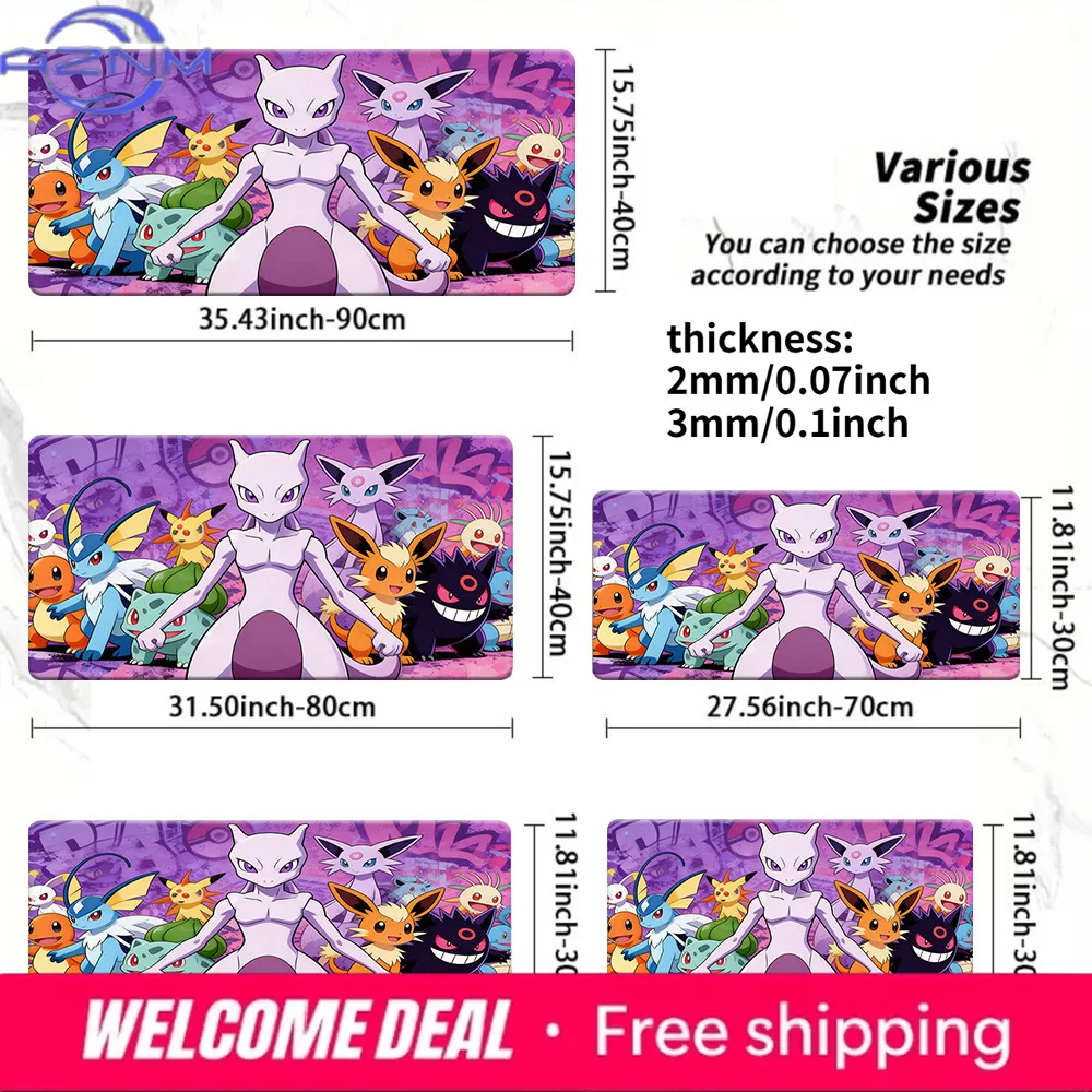 tapete-de-jogo-antiderrapante-mewtwo-eeveelutions-graffiti-pokemon-tcg