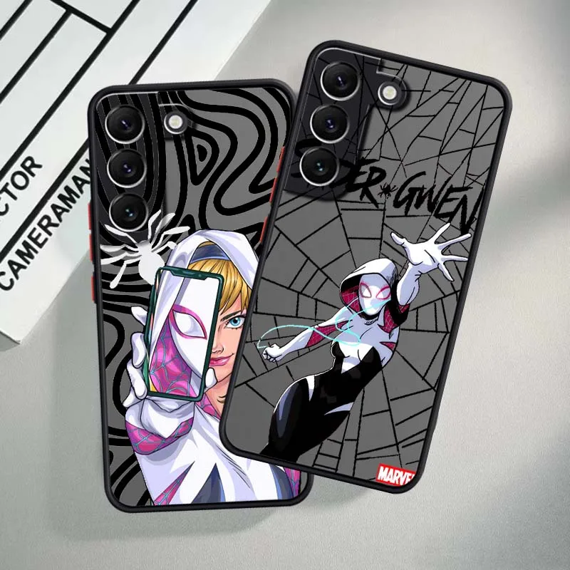 

Fashion Spider-Man Cartoon For Samsung S25 S24 S23 S22 S21 S20 S10 S9 Ultra Plus Edge FE 5G Frosted Translucent Phone Case