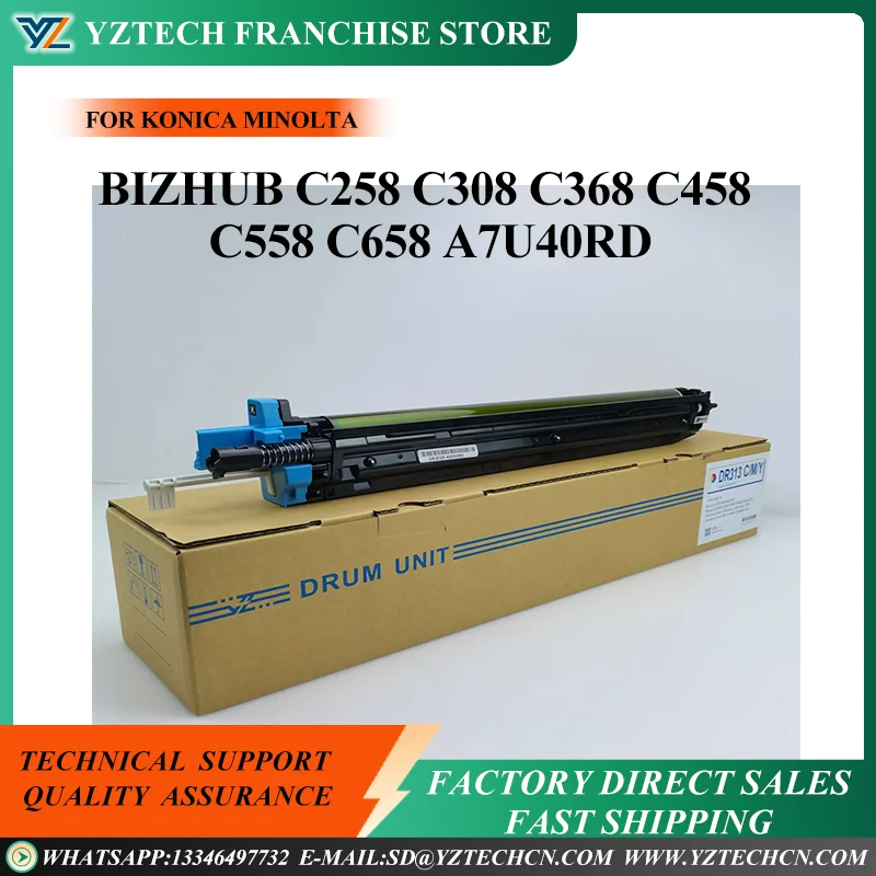 

Drum Unit DR313K DR313 For KONICA MINOLTA Bizhub C258 C308 C368 C458 C558 C658 A7U40RD Black 130K A7U40TD CMY 130K