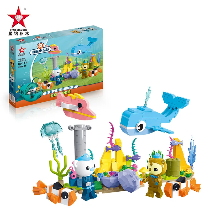 Octonauts Cartoon Building Blocks DIY Assembling Toys Action Figure Scene Model Educational Particles Kids Toys Christmas Gifts