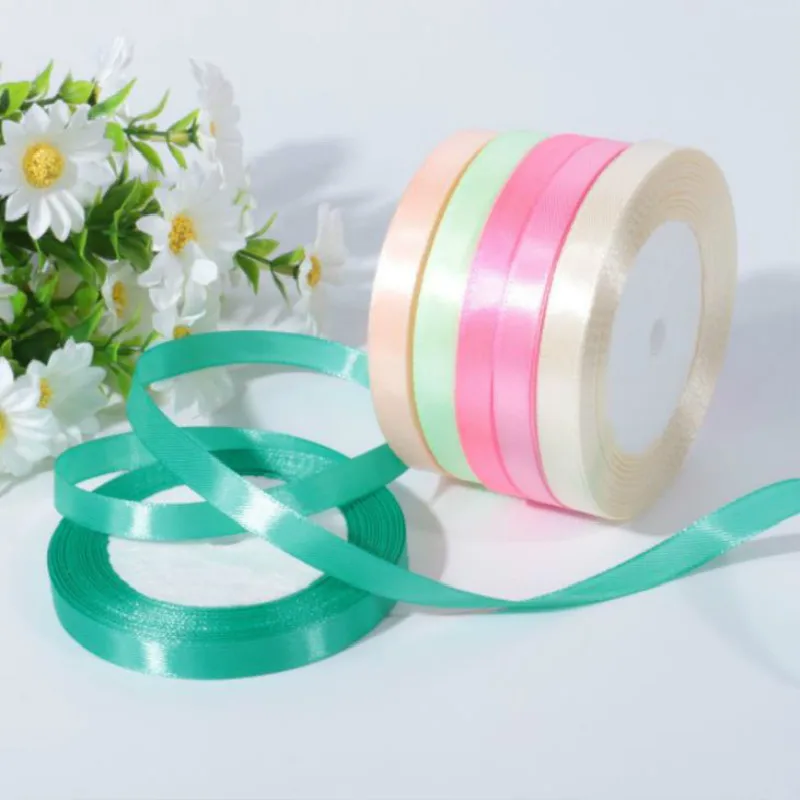 6/10/15/20/25/40/50mm Satin Ribbons DIY Artificial Silk Crafts Supplies Sewing Accessories Scrapbooking Material Gift Box Belt