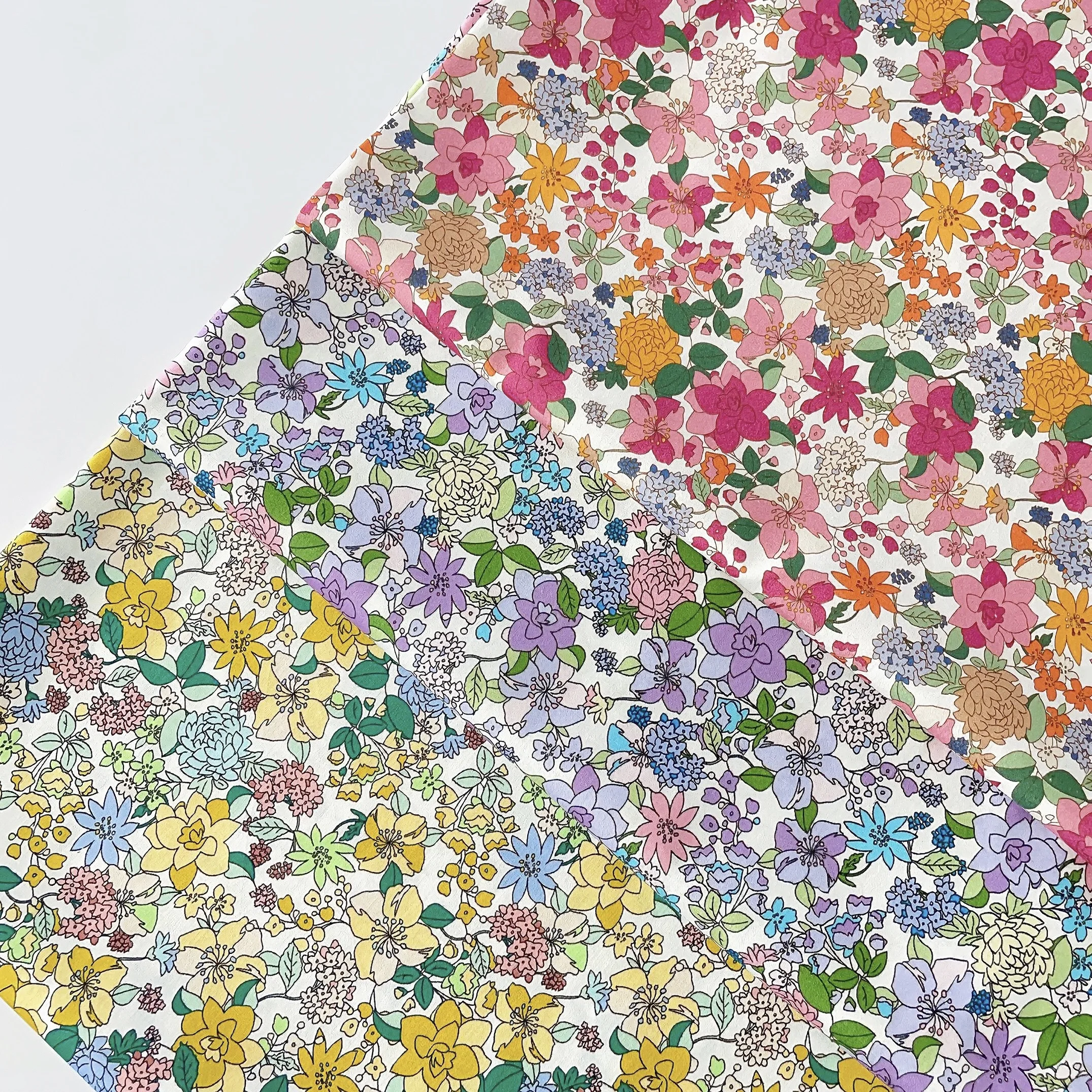 Tela con estampado Floral colorido de 0,5 m/1m/3m/5m, Material 100% de algodón de alta calidad para manualidades, costura, confección, decoración del hogar
