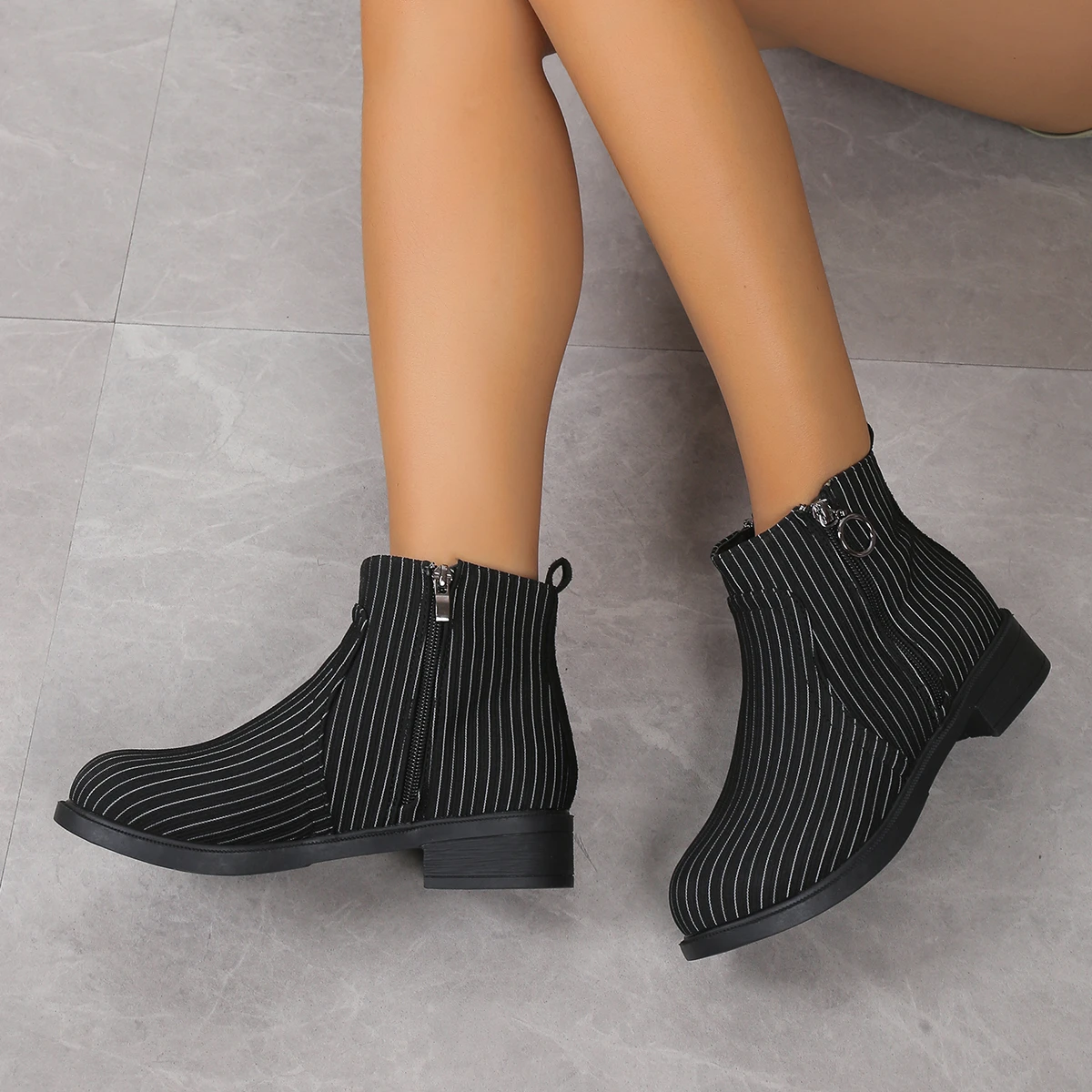 Kostki damskie krótkie buty Chunky buty zimowe 2024 Walking Goth Chelsea Boots moda nowa Gladiator biuro kobiety marka Chaussure