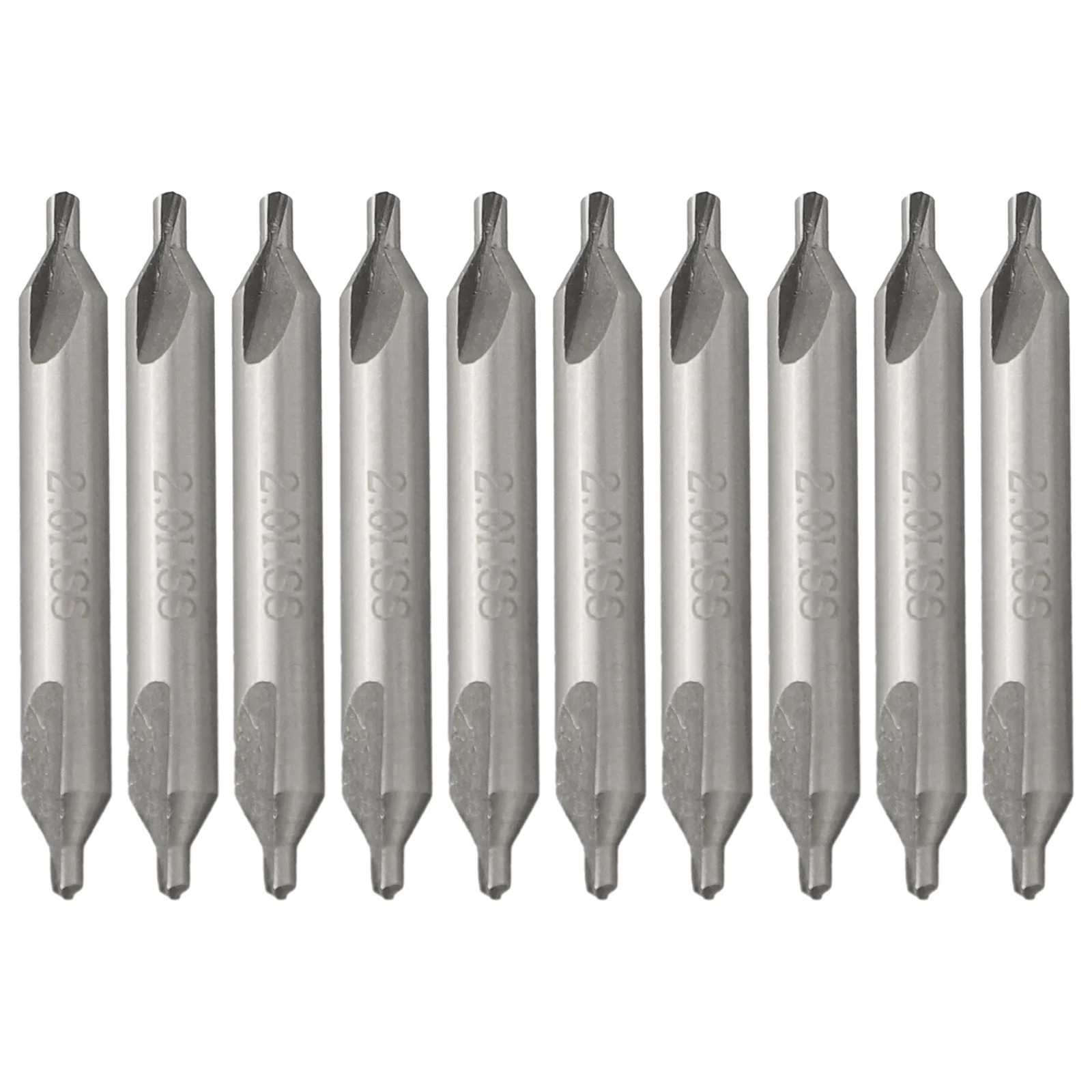 10pcs 60 Degree High Steel Center Drill Bits 2mm Combined Countersink For Metal Working Drilling Tool Set