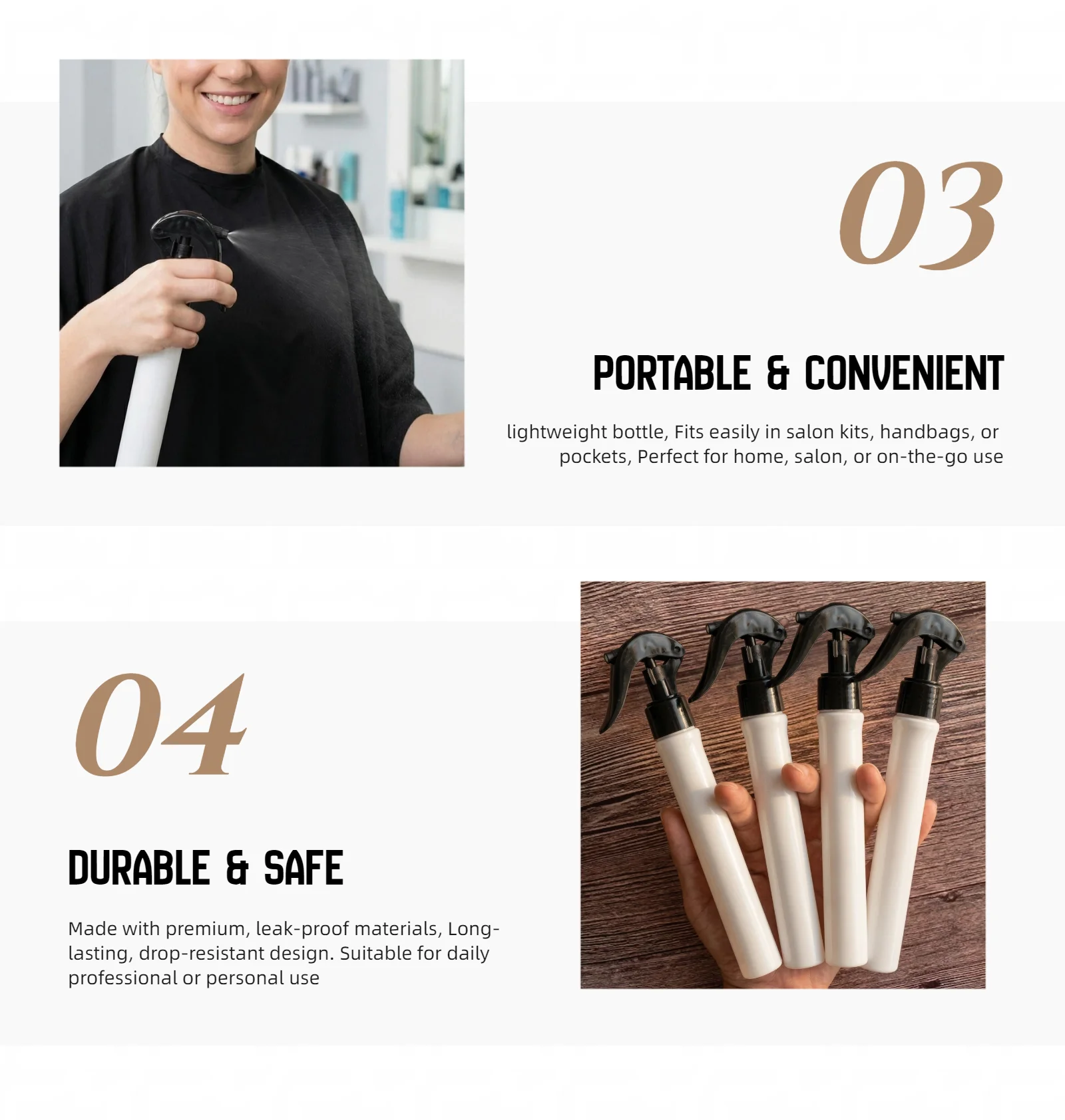 2-teiliges Set Professionelle Friseurwerkzeuge 30ml Barbier Feinsprühflasche Nackenbürste Reinigungsbürste Salon Haarschnitt Zubehör – Detail 5
