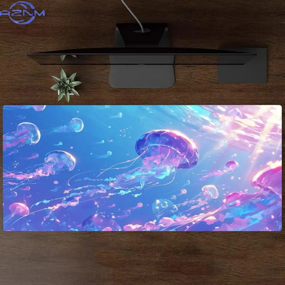 Fantasy Jellyfish Large Gaming Mousepad Laptop Accessory Pc Decor Desk Mat Large Office Rug Carpet Desk Decorating Xxl Mouse Mat