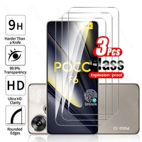 3Pcs Protective Glass Case For Xiaomi Pocophone F1 Poco F6 F5 F4 GT F3 F2 Pro 9H Tempered Glass Poko Little F 6 5 4 3 2 1 F6Pro