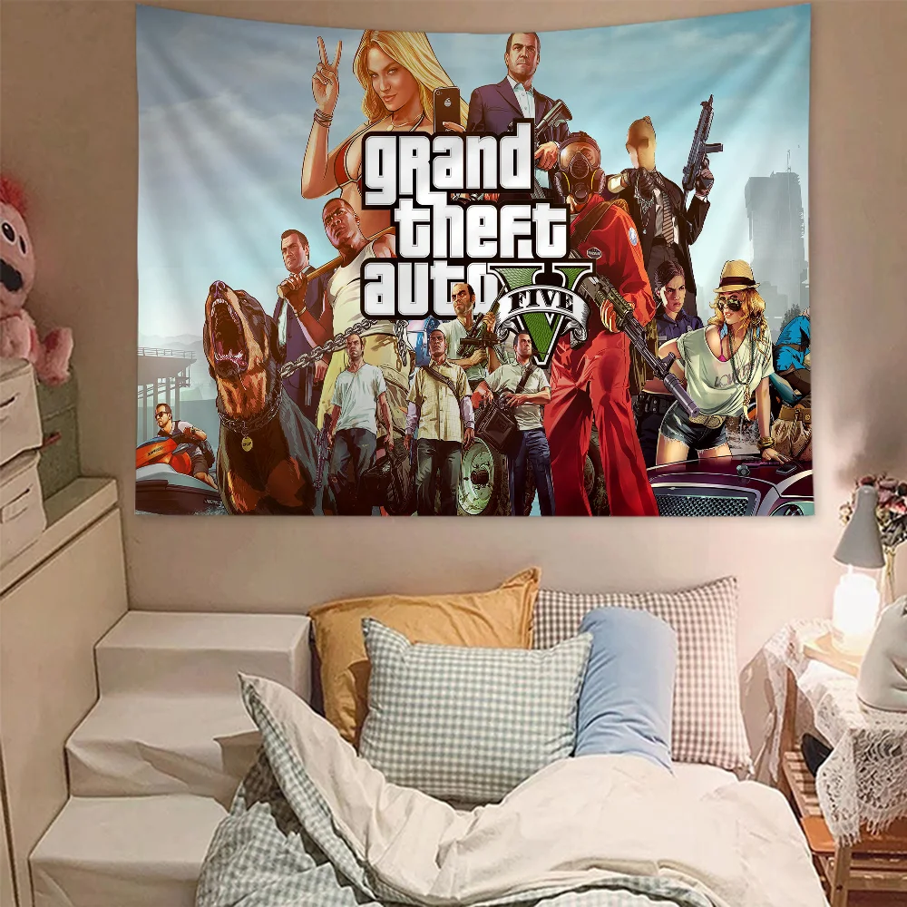 GTA Grand Theft Auto Hanging Bohemian Tapestry Hanging Tarot Hippie Wall Rugs Dorm Wall Hanging Home Decor