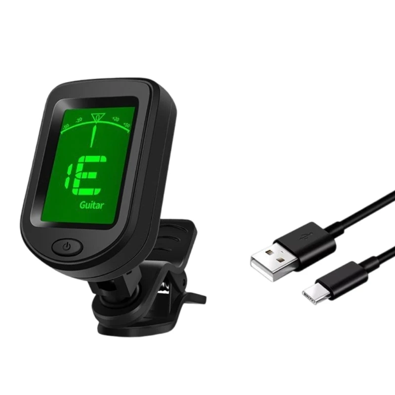 Guitar Tuner Clip On Digital Electric Tuner with 360 Degree Rotation LCD Display