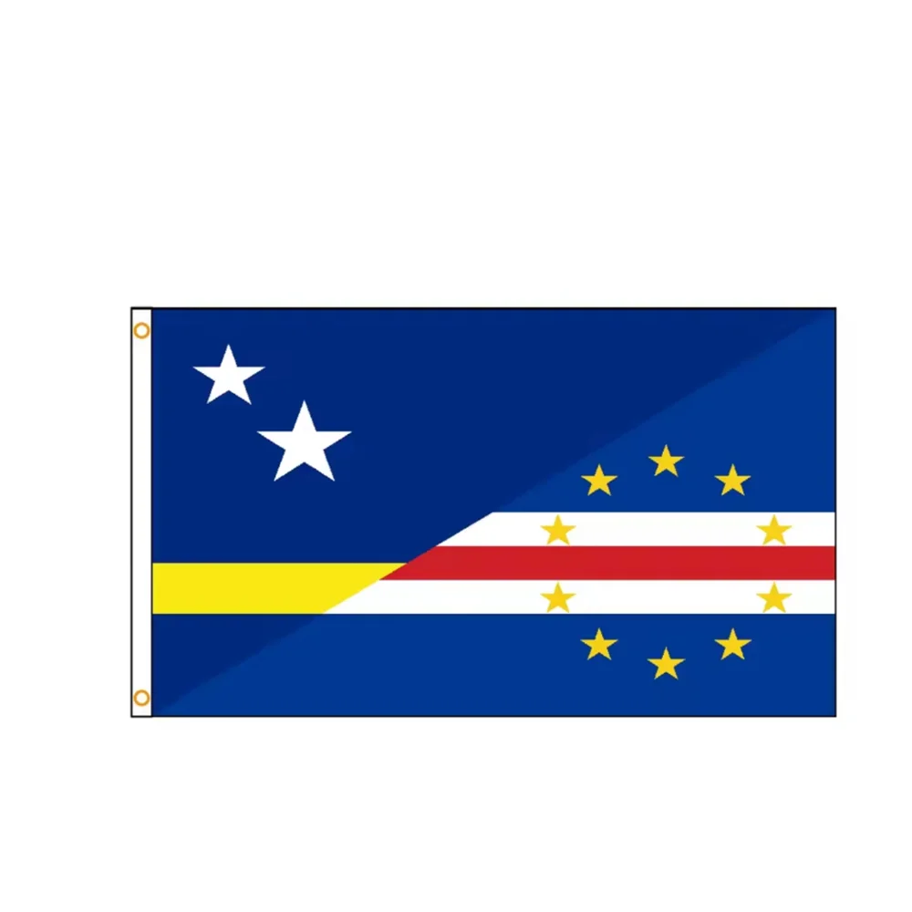 Curacao Cape Verde Combined Friendship Flag 2x3ft 3x5ft Polyester Cabo Verde Diplomatic Banner Indoor Outdoor Wall Decor