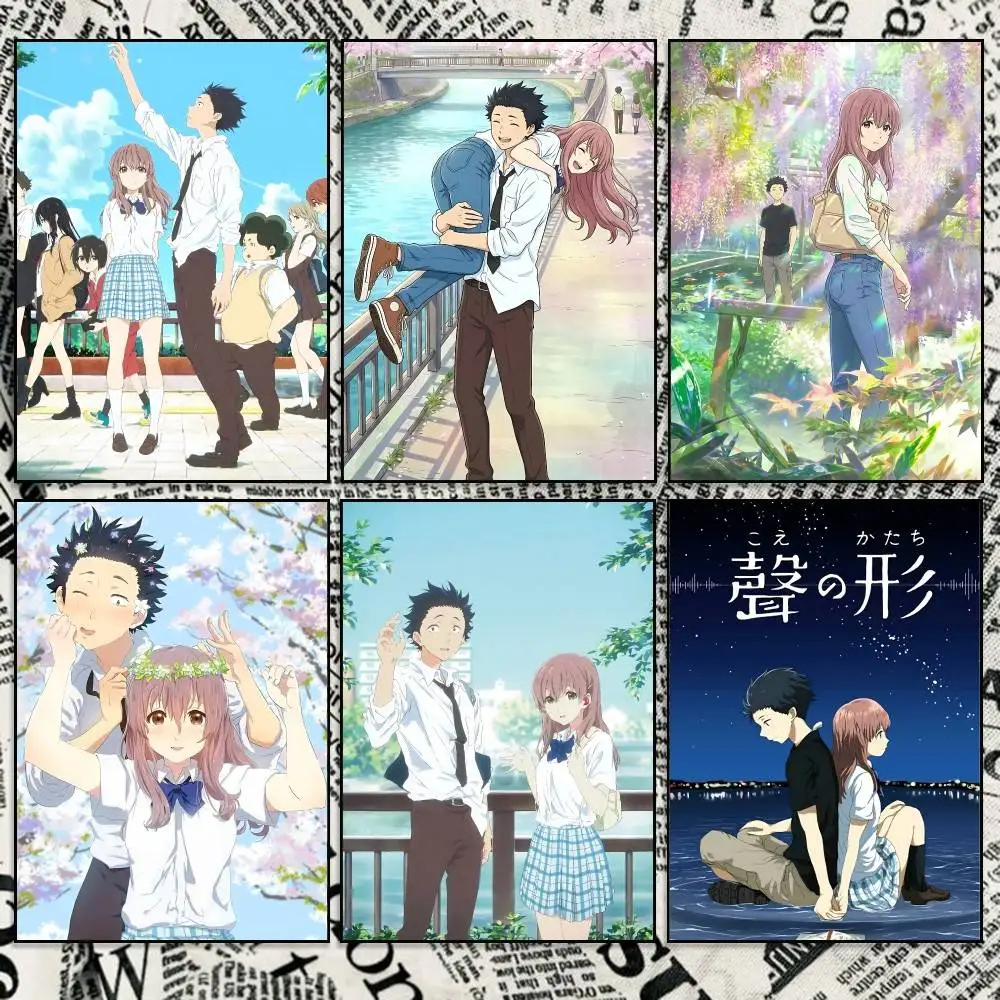 Shoya Shoko A-Silent Voice Poster High Quality Dorm Living Room Aesthetic Wall Decoration Painting Stickers Gift