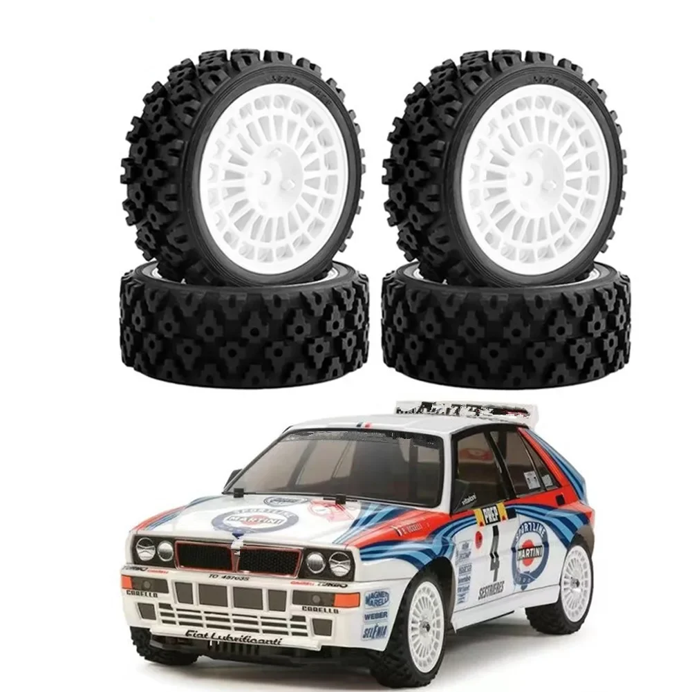 

4pcs Flat Run Rally Universal Wheel Tires For Tamiya TT01/TT02/XV-01/XV02/HPI 1/10 RC Car Tires DIY Repair Accessories