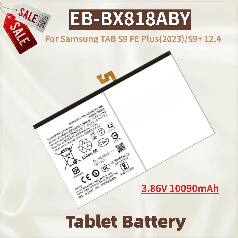 

Аккумулятор для планшета большой емкости 3,86 В 10090 мАч EB-BX818ABY для Samsung TAB S9 FE Plus (2023)/S9 + 12,4, новинка, высокое качество