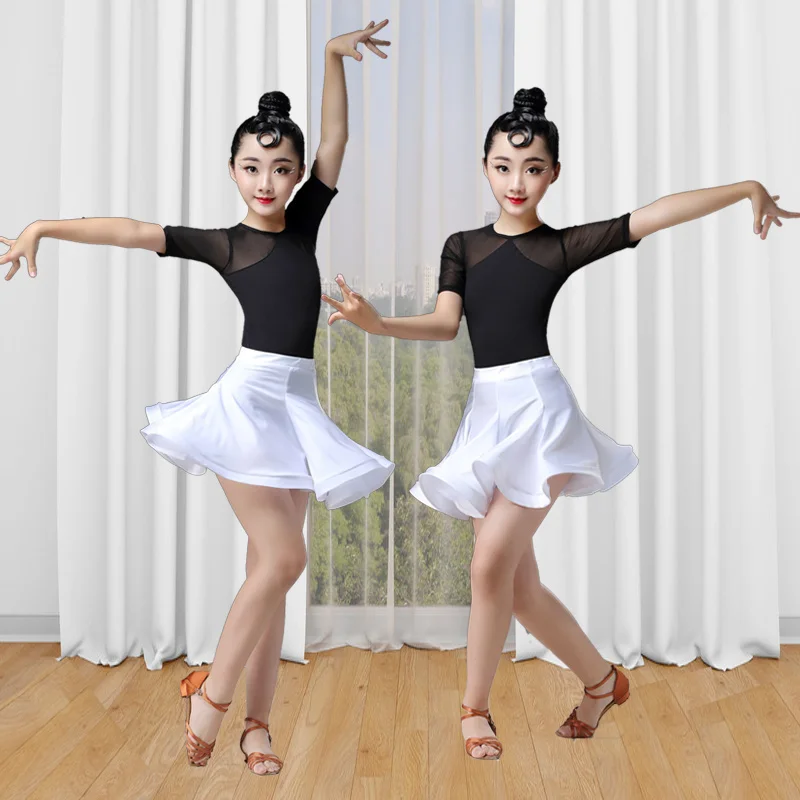 

Kids Latin Dance Dress Practice Dresses Leopard Latin Performance For Women Girls Spandex Competition Examination Dance Skirt