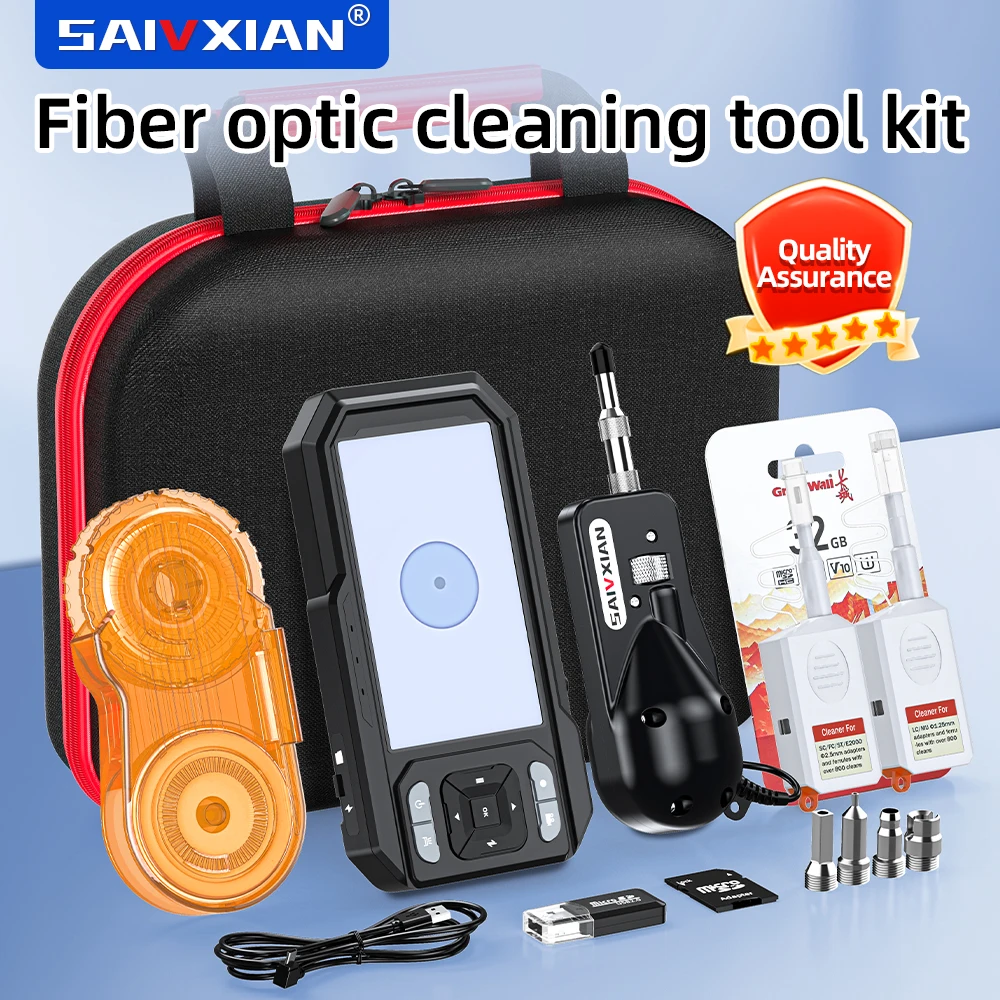 SAIVXIAN, a portable tester with optical fiber end face, 4.5-inch high-definition large screen, real-time data transmission.