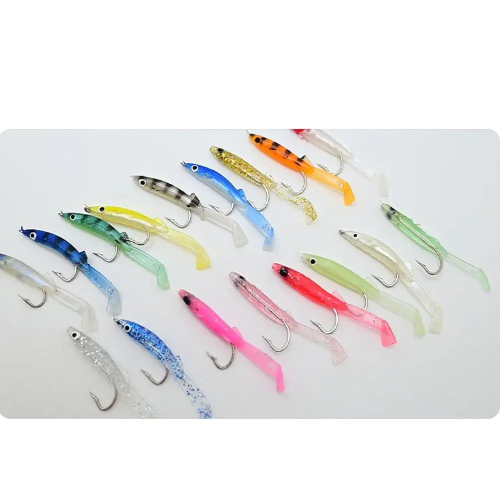 17pcs Raglou Fishing Sea Fishing Spinning Soft Lure Silicone Bait Shad Silicone Fishing Trolling Artificial Bait