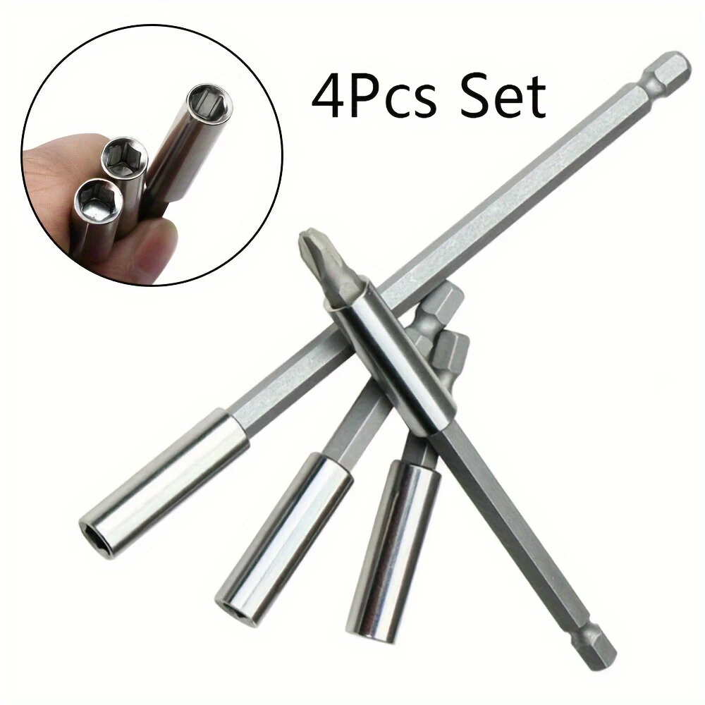 Quick Change Hex Shank Adapter Set - Magnetic Cordless Bit Holder Extension 60-150mm For Power Drill Impact Driver Accessories