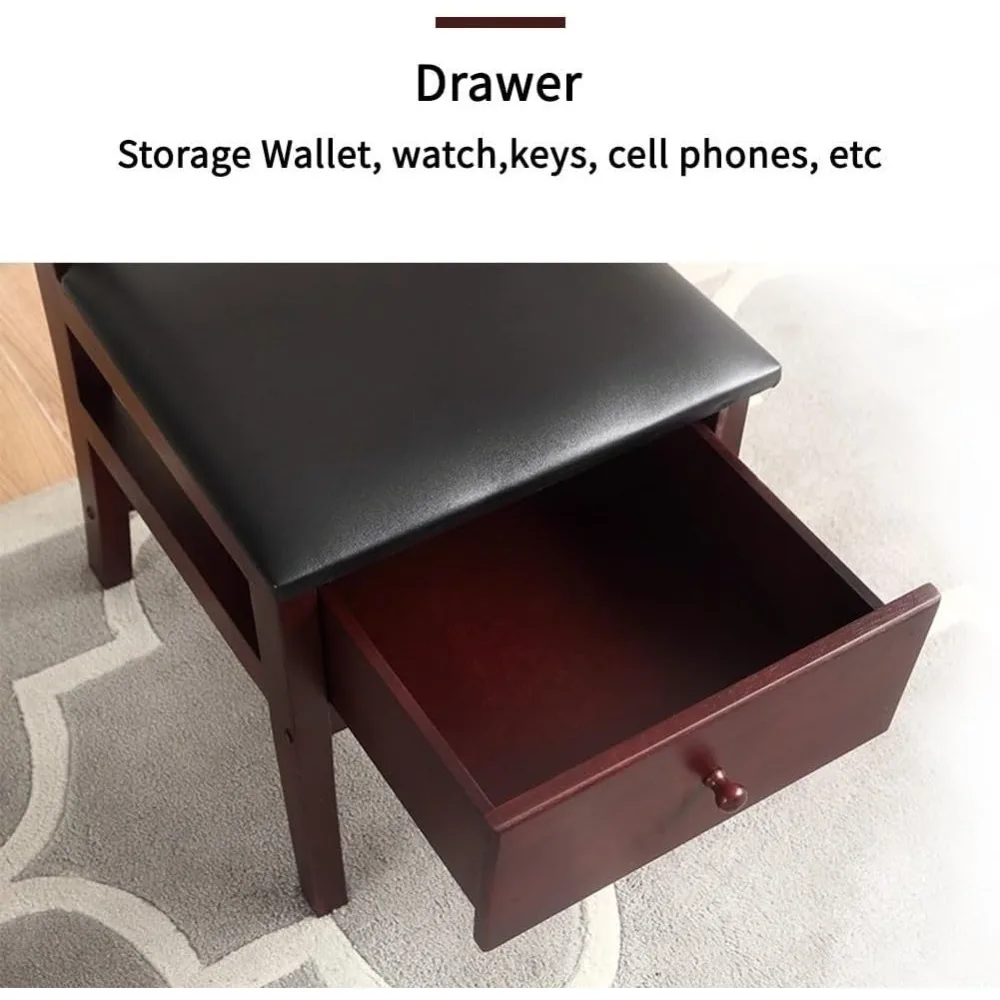 حامل بدلة خشبية مع حامل كرسي شماعات كونتور مع شريط بنطلون درج وربطة عنق وحزام ملابس قائمة بذاتها خادم St #6