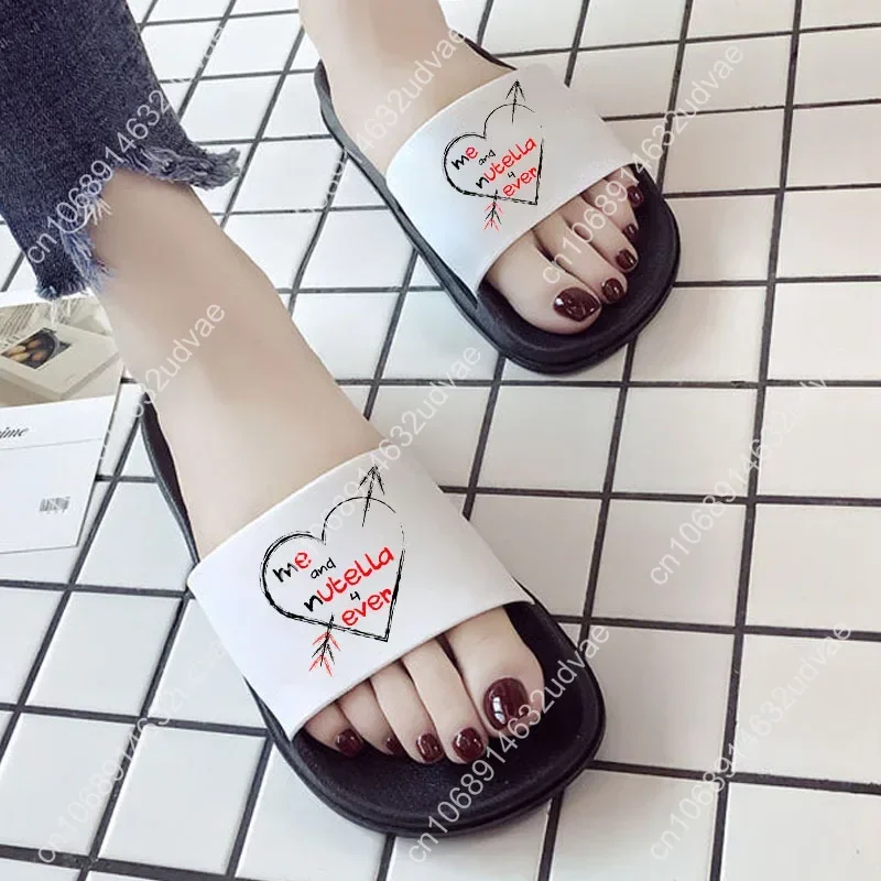 Nutella Aesthetic Women's Beach Slippers Female Summer Slides Fashion Flip Flop Women Ladies Non-slip Female Slippers