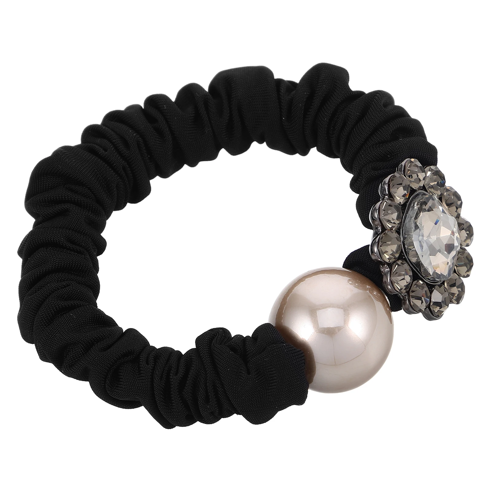 

Elastic Rhinestone Hair Scrunchie Stylish Durable Versatile Use As Bracelet Wrist Accessory Lightweight Portable Fashionable